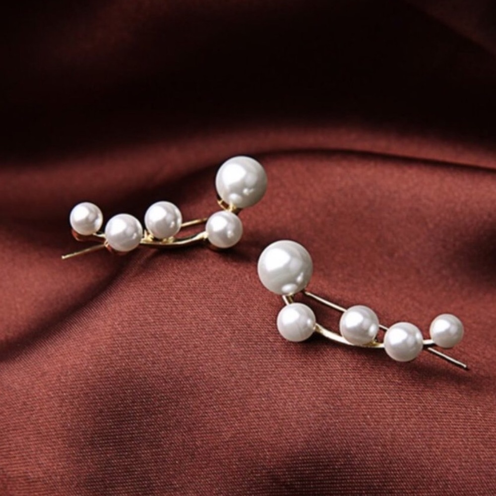 Faux Pearl Statement Earrings